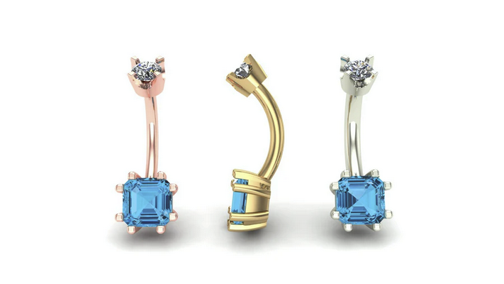 Asscher Prong Curved Barbell From Mushroom