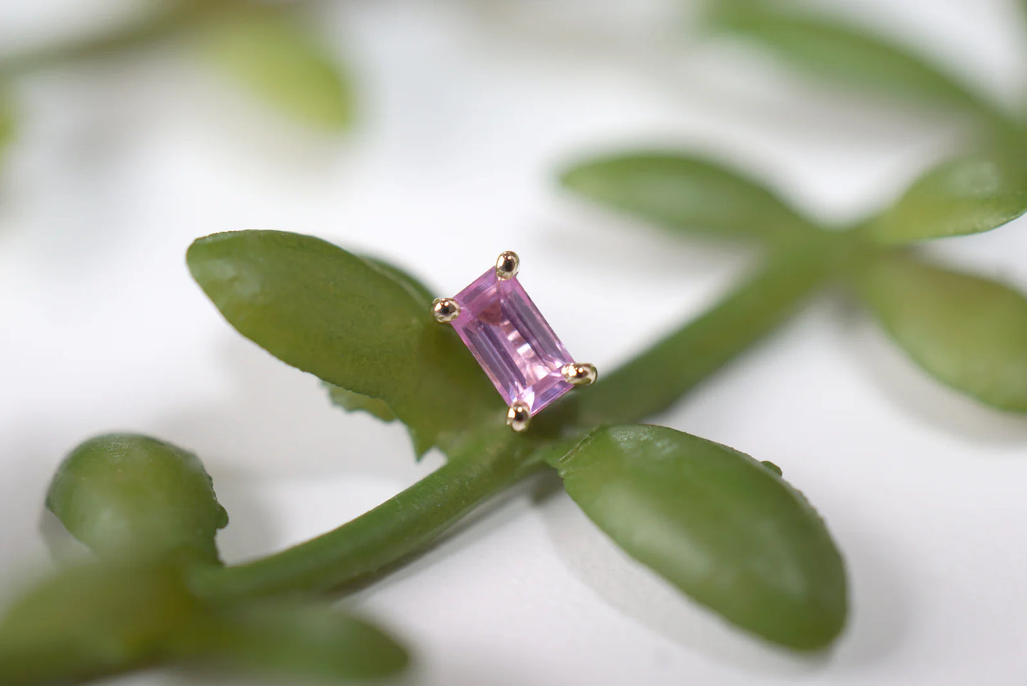 Baguette Solitaire - Joey Faceted Gemstone Prong from Modern Mood