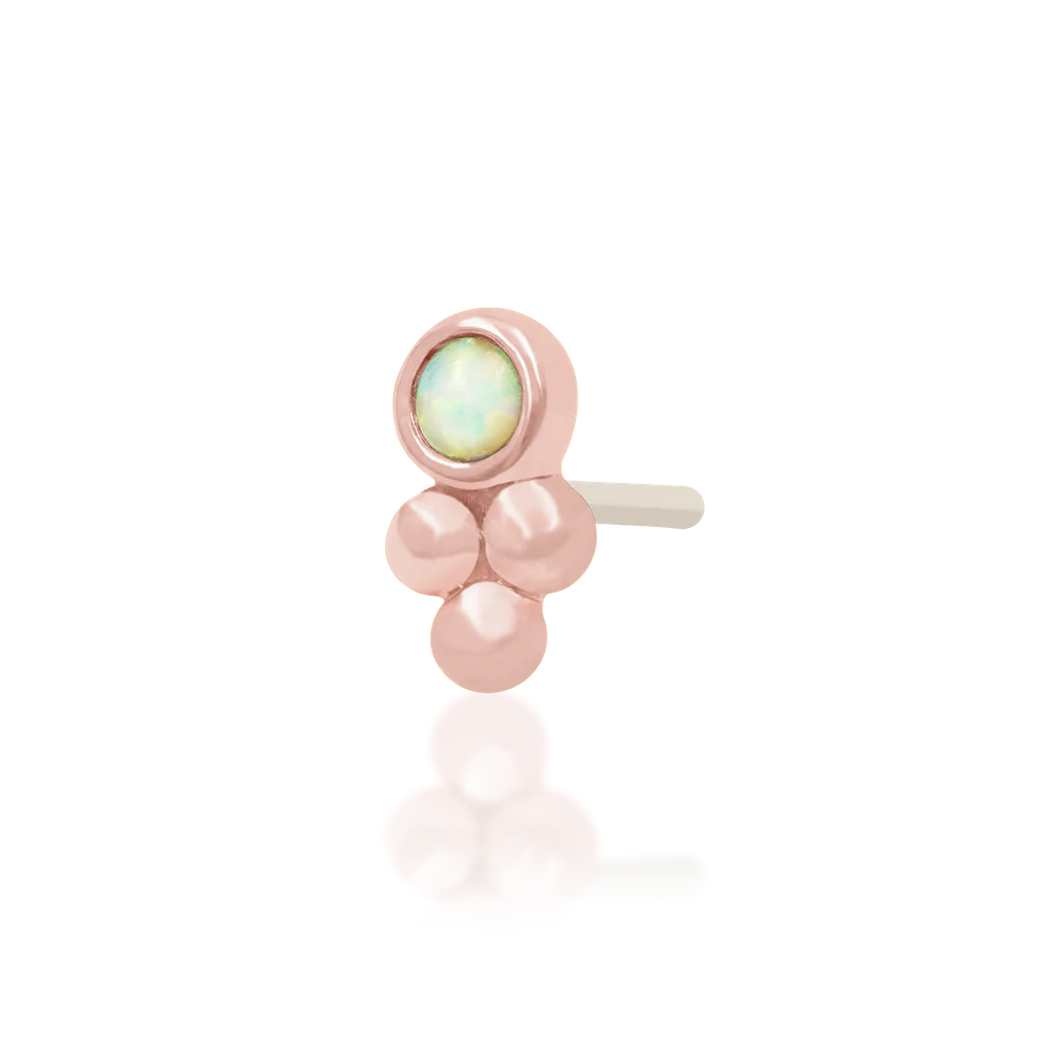 Bezel Set Tri Bead with Opal from Junipurr Rose Gold (Vault)