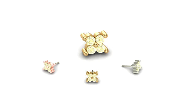 Cluster Quadrinity with Gemstone from Mushroom