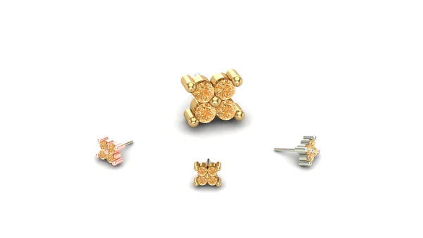 Cluster Quadrinity with Gemstone from Mushroom