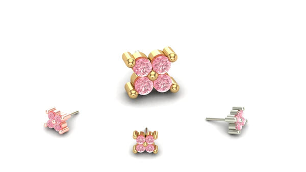 Cluster Quadrinity with Gemstone from Mushroom