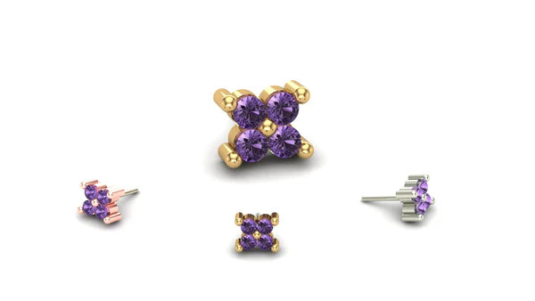 Cluster Quadrinity with Gemstone from Mushroom