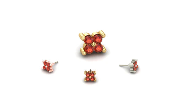 Cluster Quadrinity with Gemstone from Mushroom
