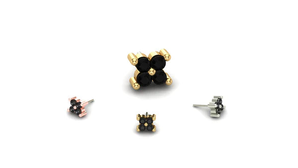 Cluster Quadrinity with Gemstone from Mushroom