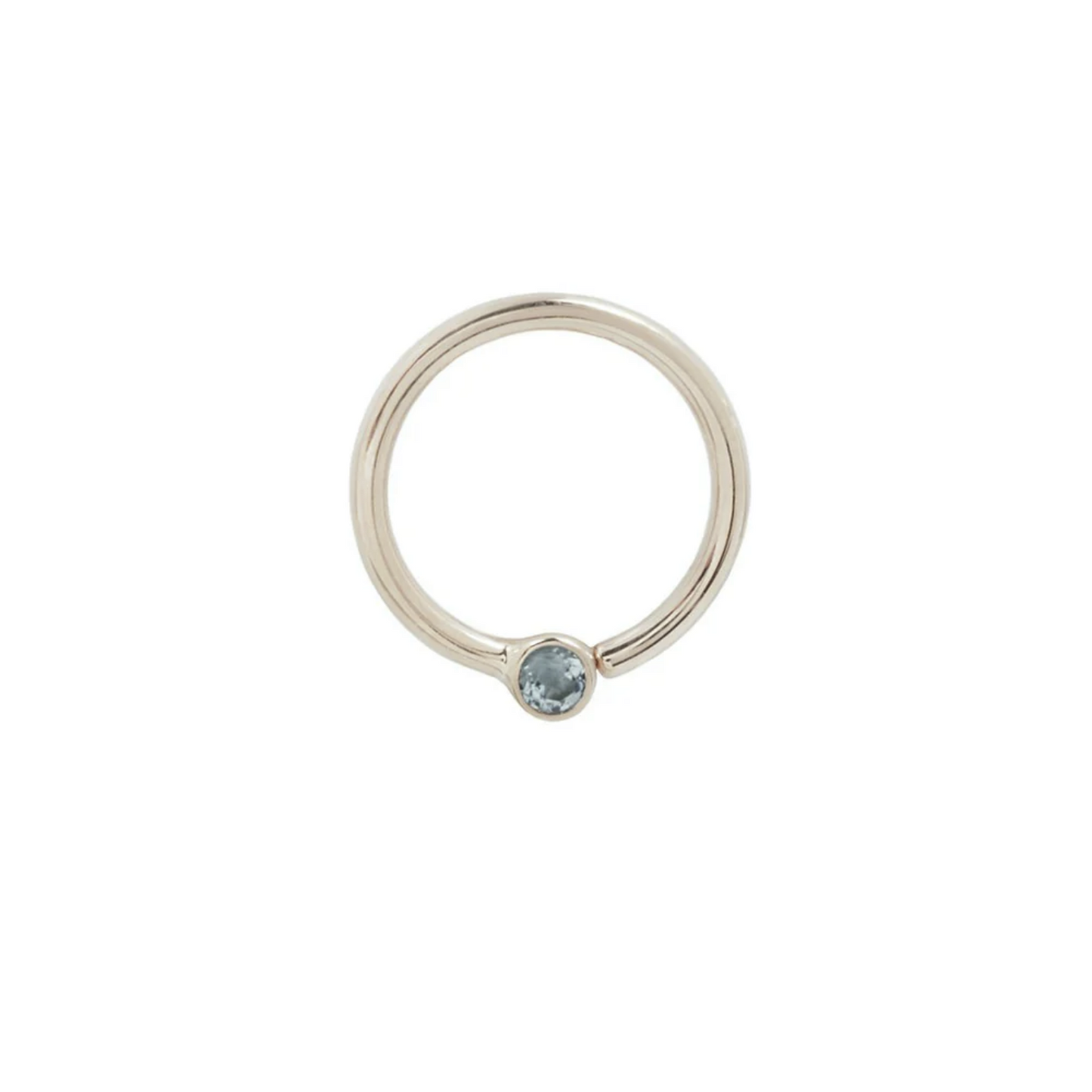 Fixed Bezel Bead Seam Ring with 2MM London Blue Topaz From Buddha