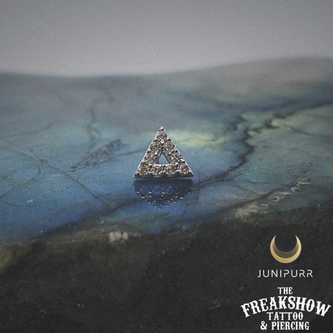 Gold Triangle with CZ Stones from Junipurr (Vault)