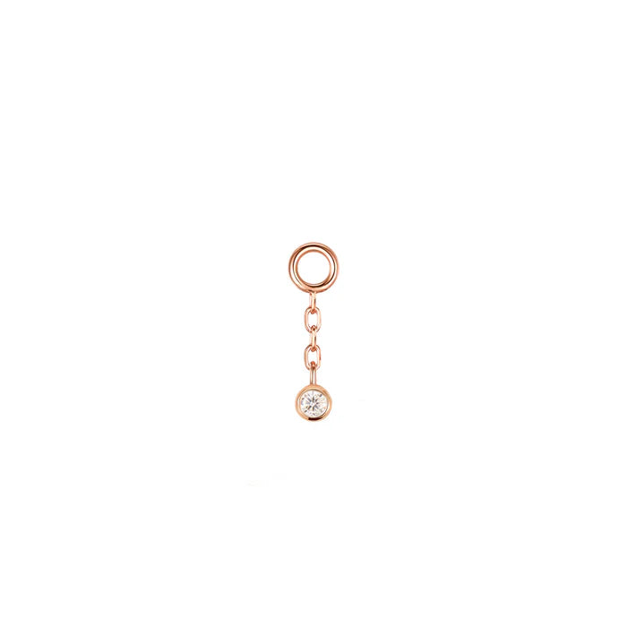 Tiny Charm - Gold Round Bead, Gold Marquise Bead and Bezel Diamond from Modern Mood