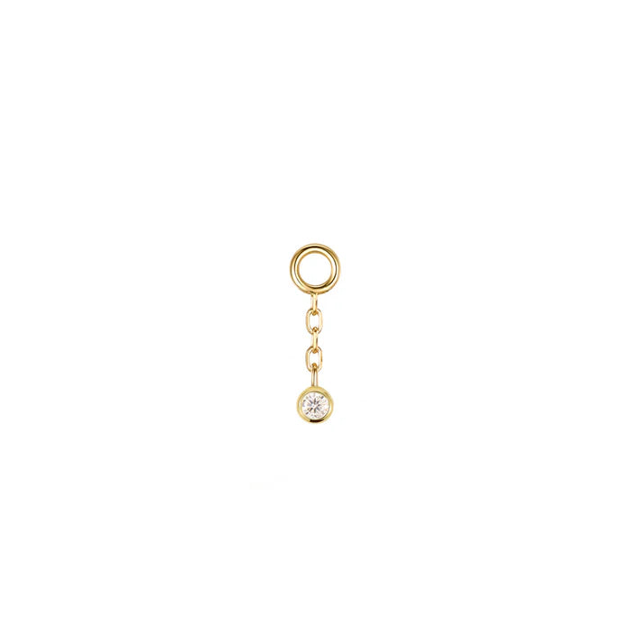Tiny Charm - Gold Round Bead, Gold Marquise Bead and Bezel Diamond from Modern Mood
