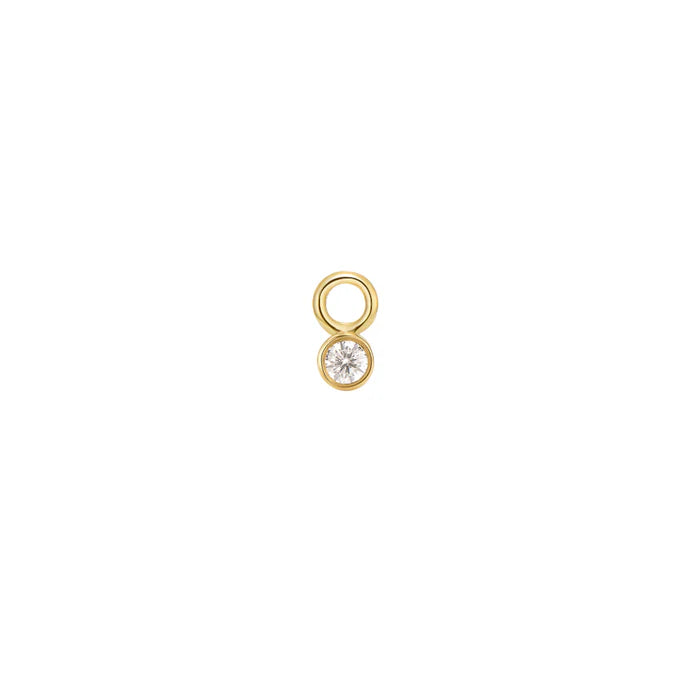 Tiny Charm - Gold Round Bead, Gold Marquise Bead and Bezel Diamond from Modern Mood