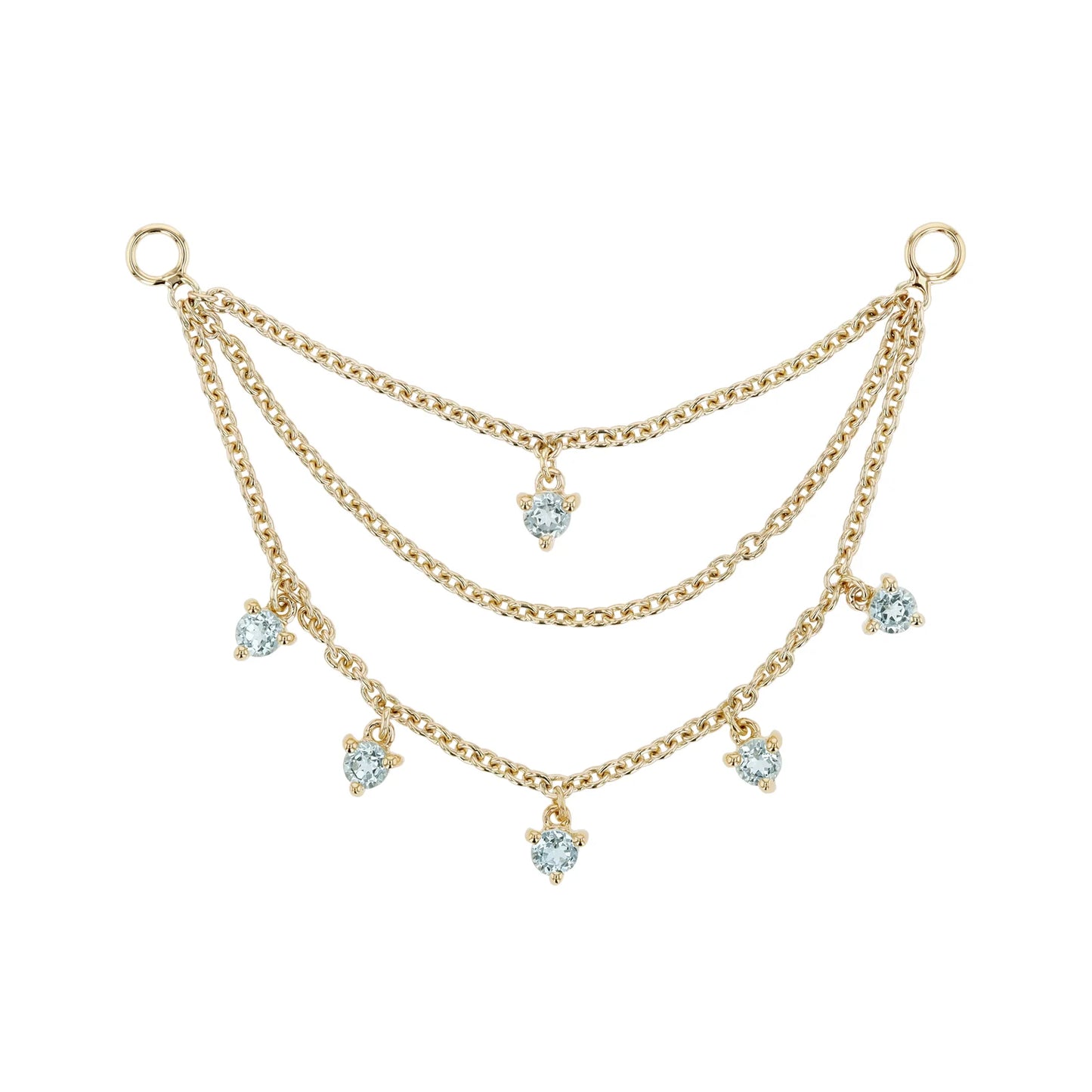 Triple Chain with Dripping Gemstones from Modern Mood