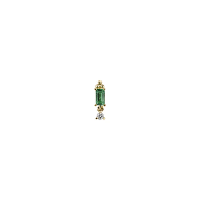Tsavorite Garnet with Three Cluster Bead and Diamond Dangle from Modern Mood