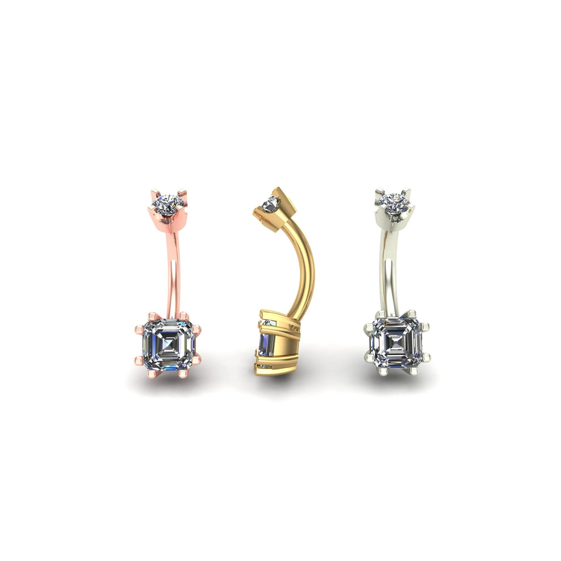 Asscher Prong Curved Barbell by M.US.HROOM — alternate view 2