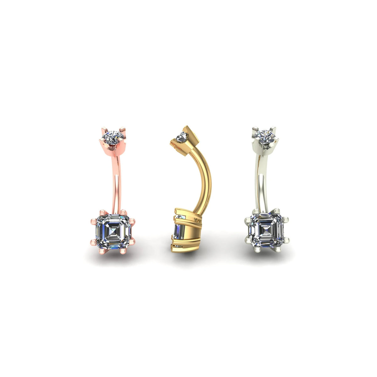Asscher Prong Curved Barbell by M.US.HROOM — alternate view 2