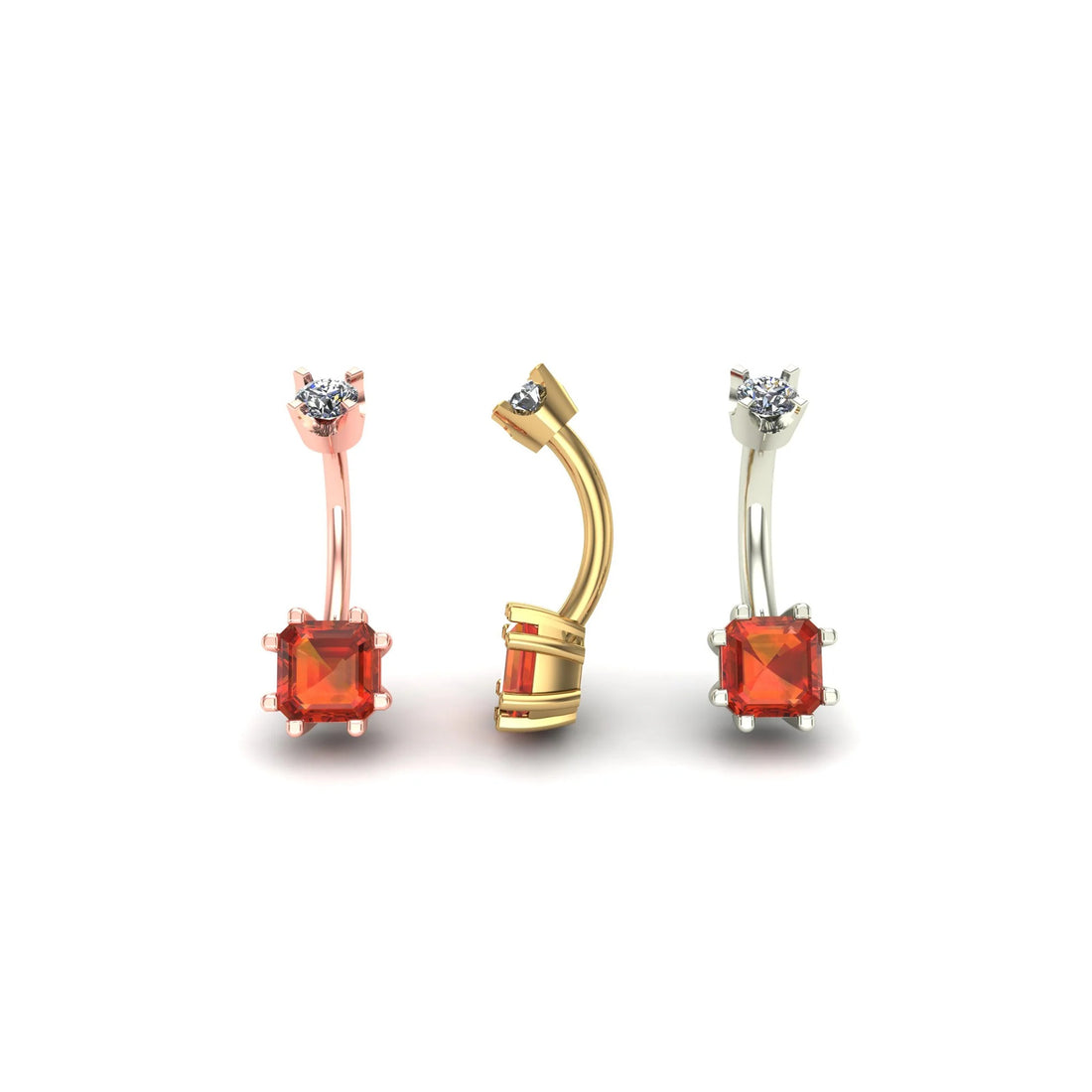 Asscher Prong Curved Barbell by M.US.HROOM — alternate view 3