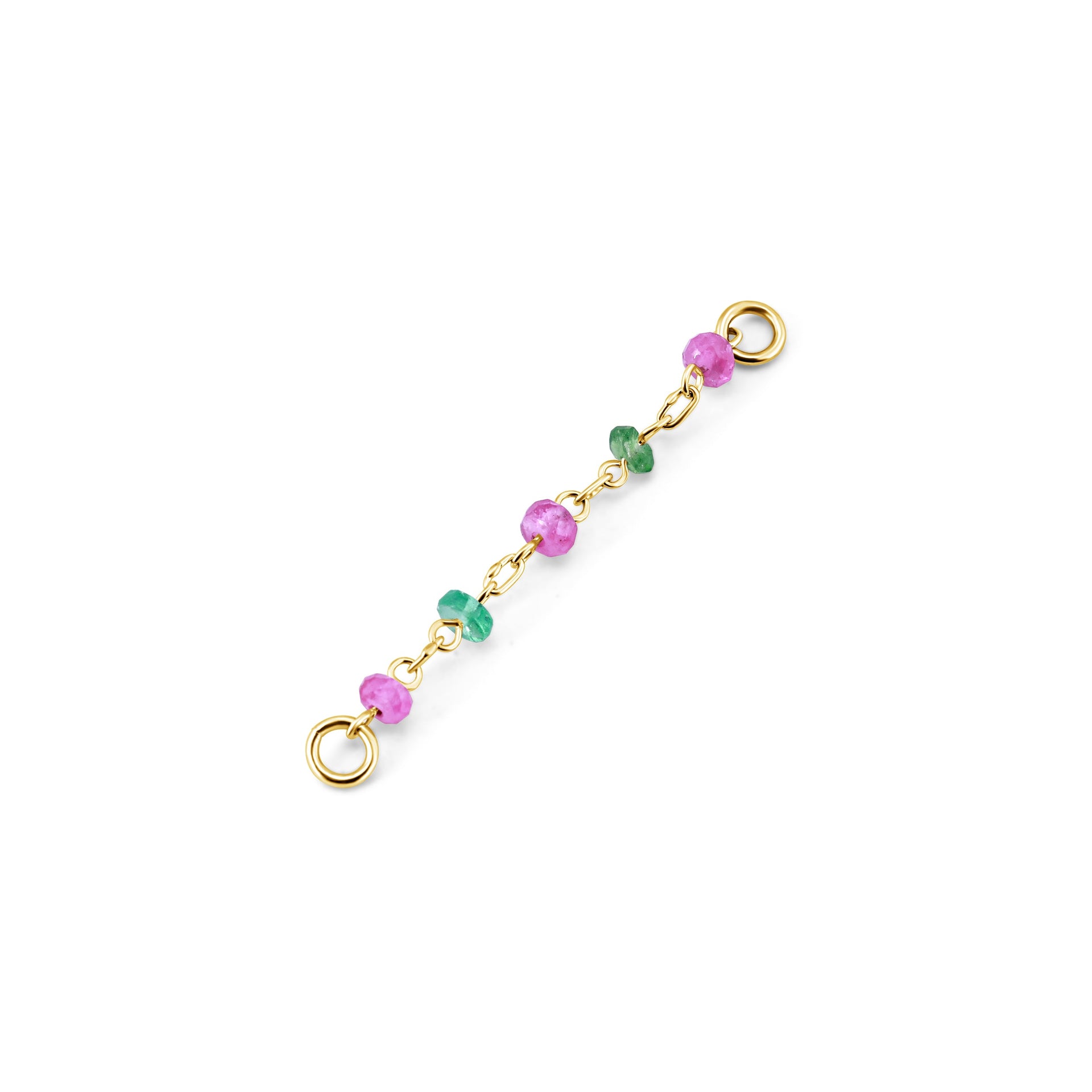 Green and Pink Sapphire Chain — NorVoch