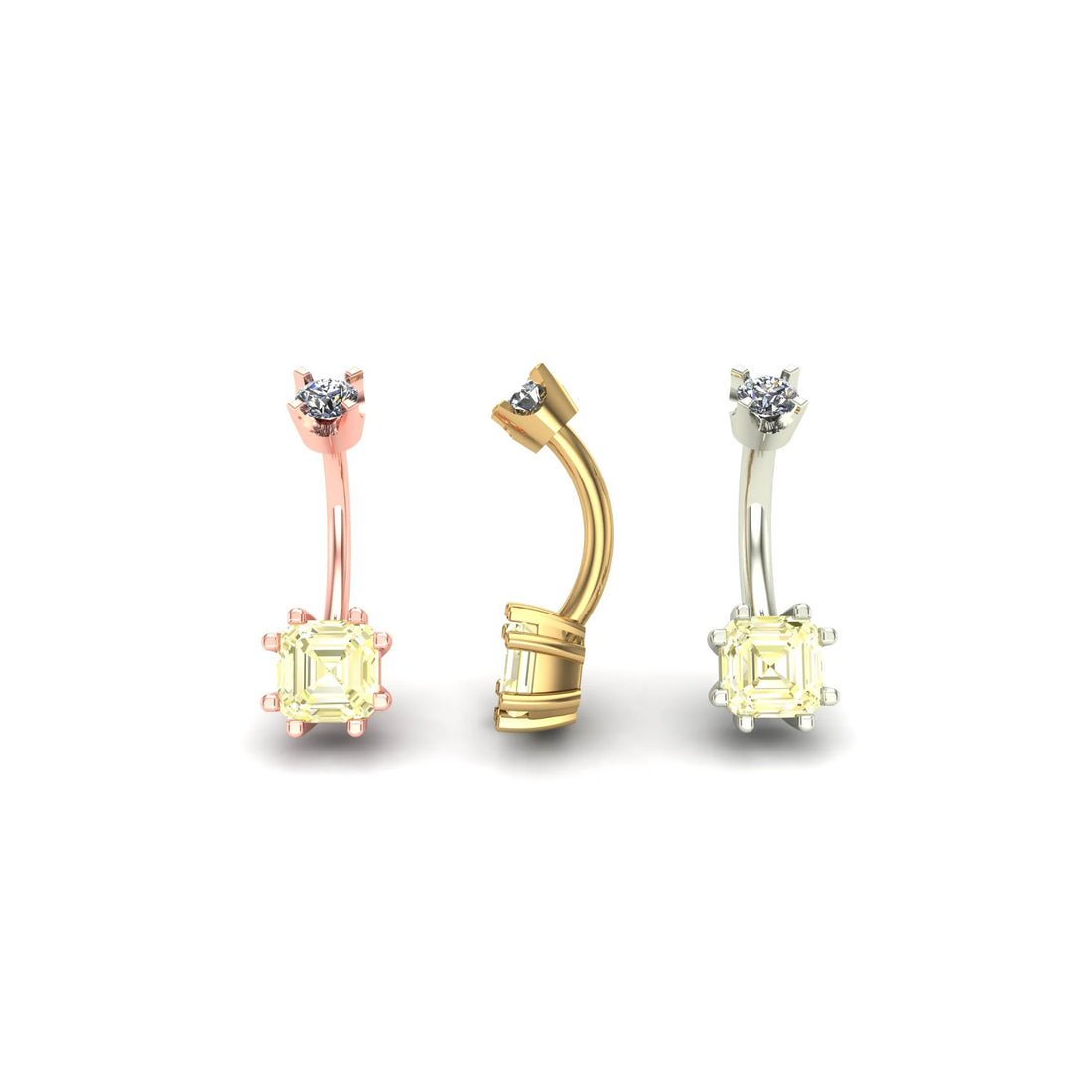 Asscher Prong Curved Barbell by M.US.HROOM — alternate view 7
