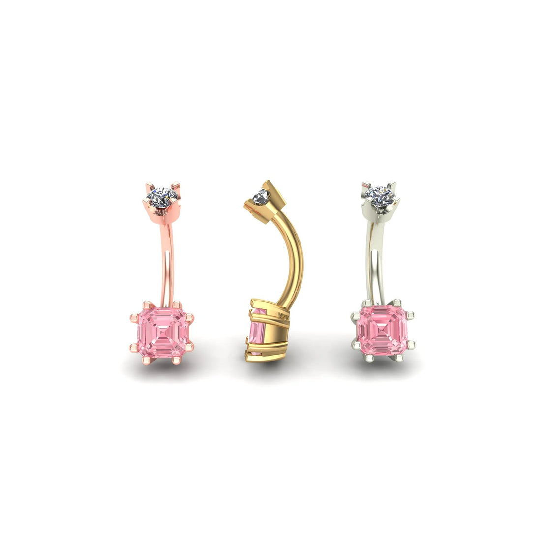 Asscher Prong Curved Barbell by M.US.HROOM — alternate view 6
