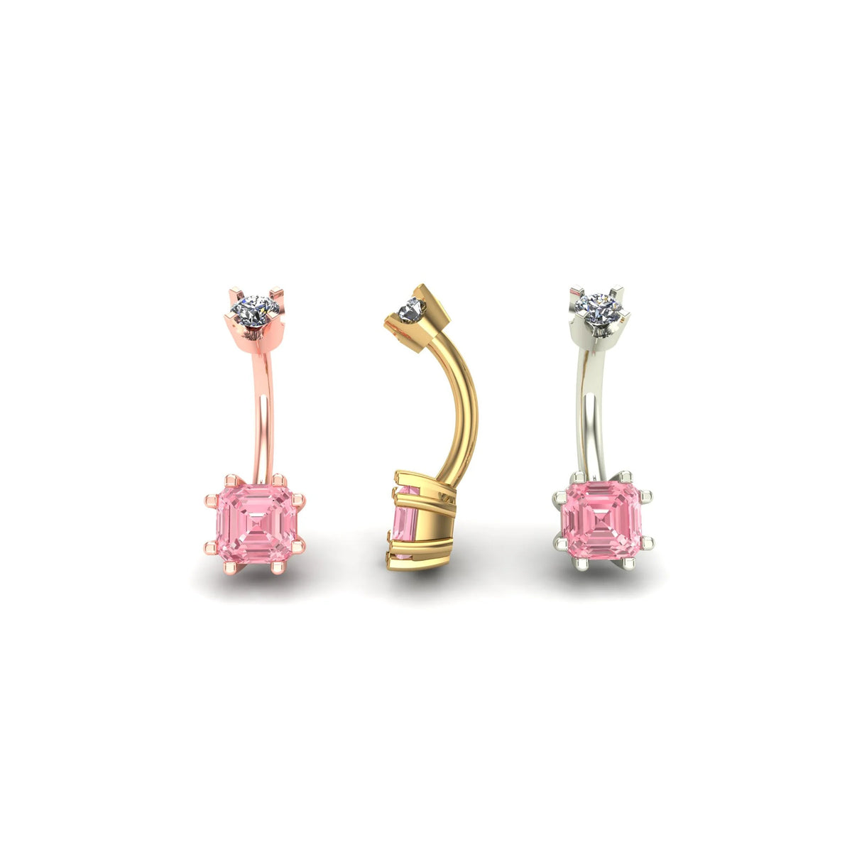 Asscher Prong Curved Barbell by M.US.HROOM — alternate view 6