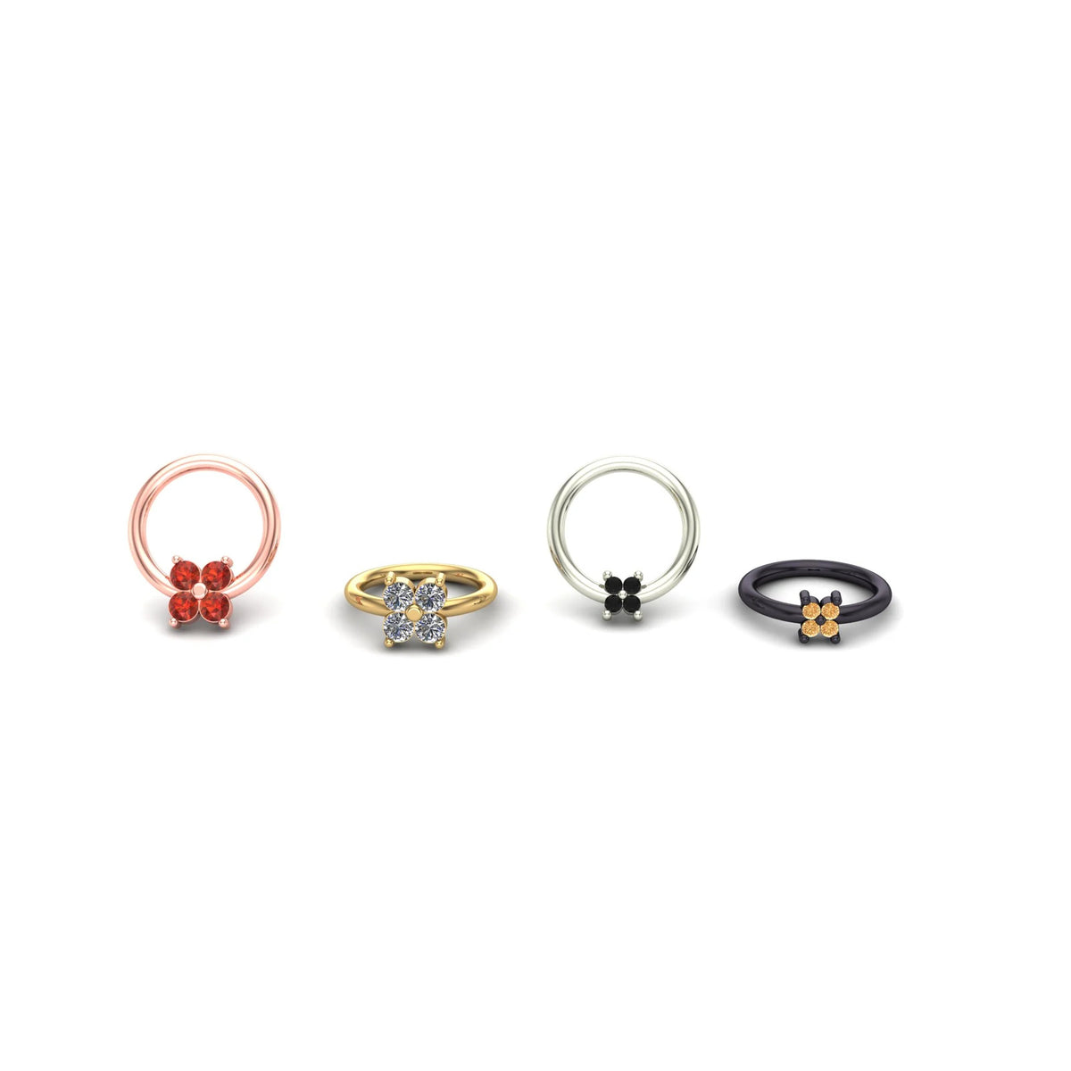 Cluster Quadrinity with Gemstone Ring by M.US.HROOM