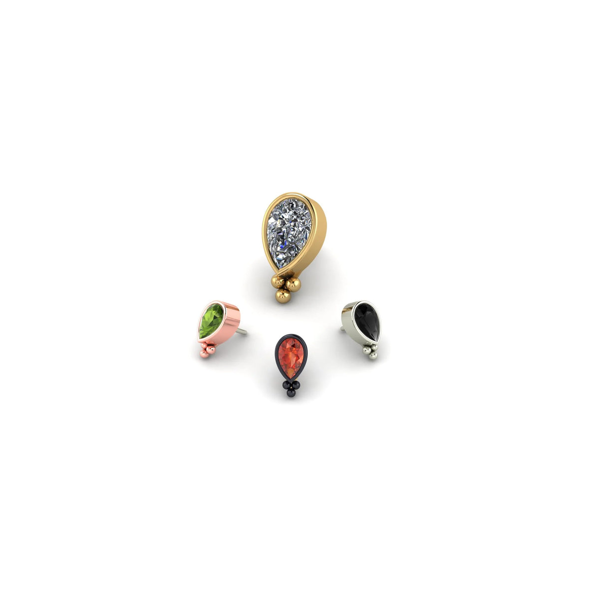 3 Ball Pear Bezel by M.US.HROOM