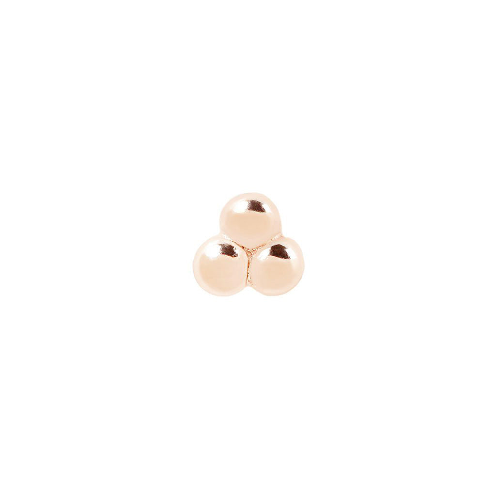 3 Bead Cluster - 14k Rose Gold - Buddha Jewelry