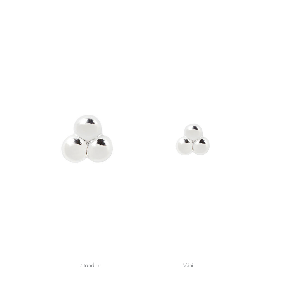 3 Bead Mini Cluster - 14k White Gold - Buddha Jewelry