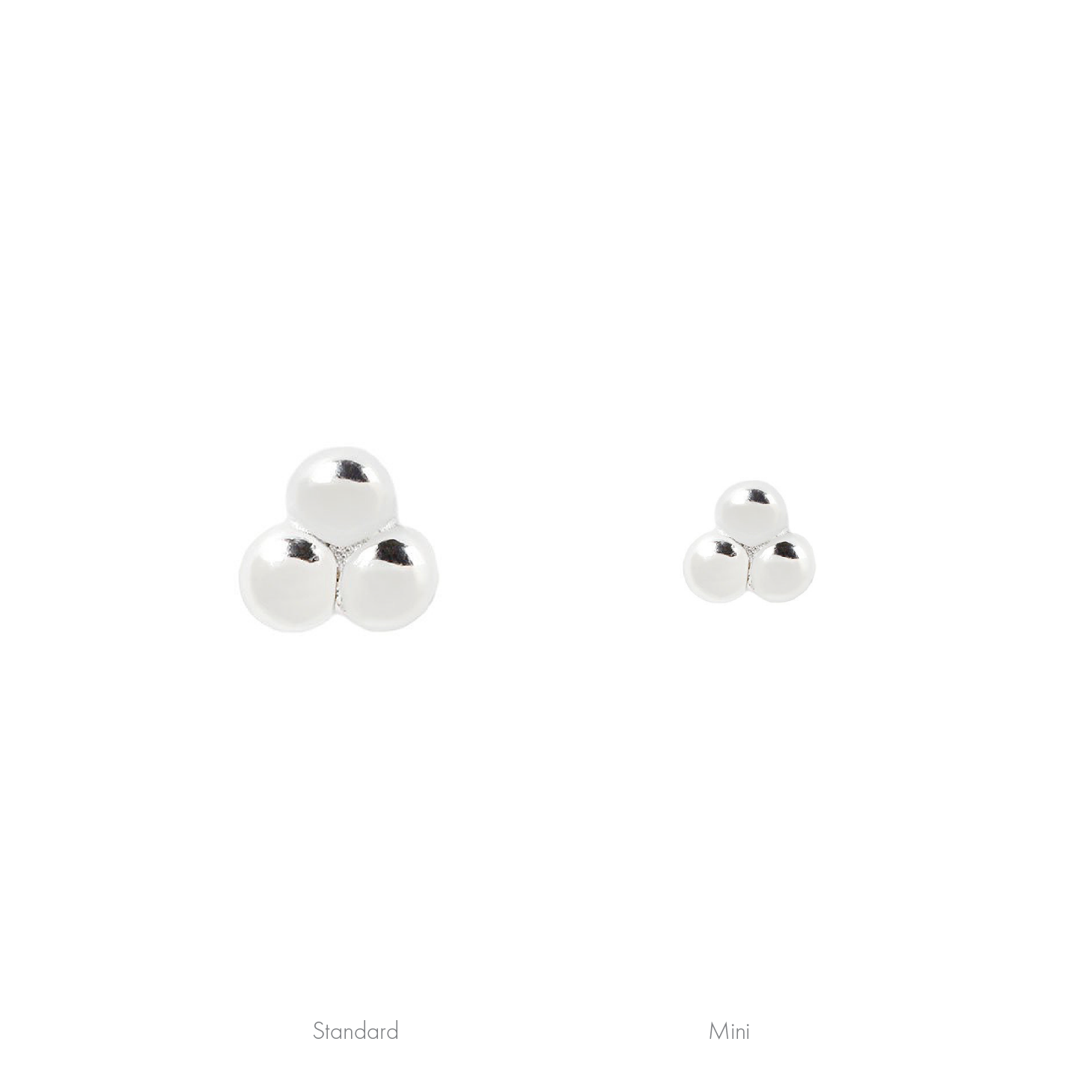 3 Bead Mini Cluster - 14k White Gold - Buddha Jewelry