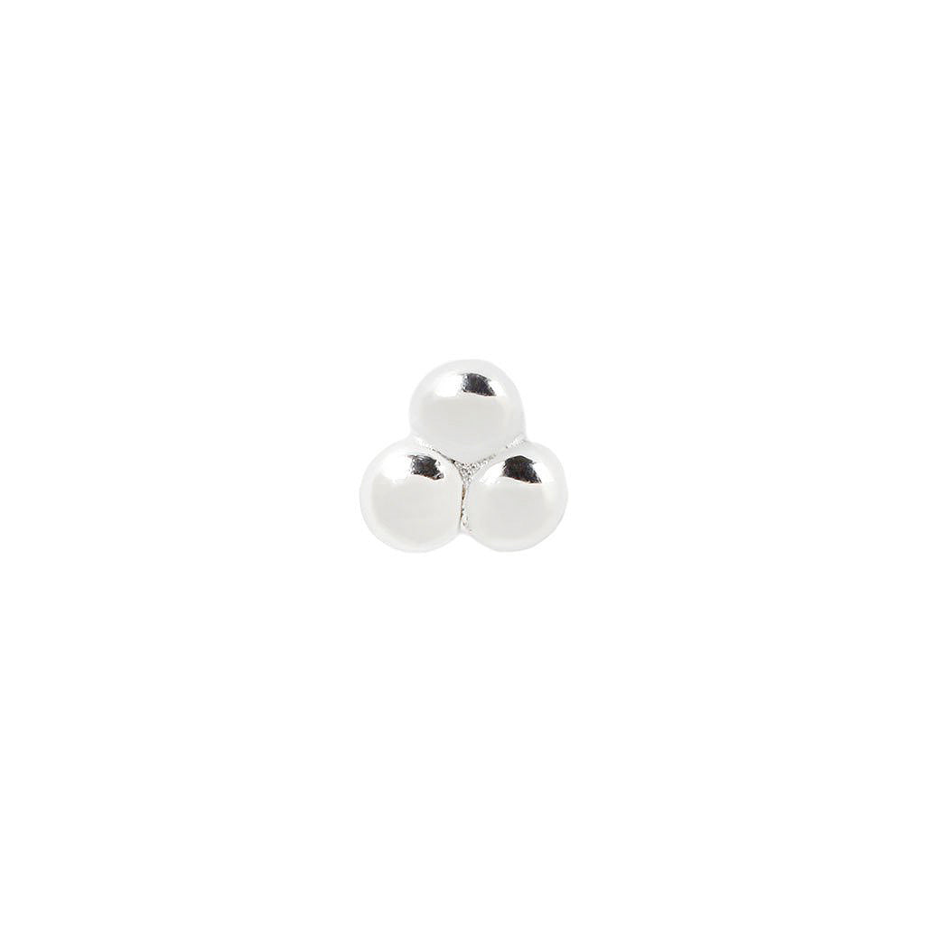 3 Bead Cluster - 14k White Gold - Buddha Jewelry