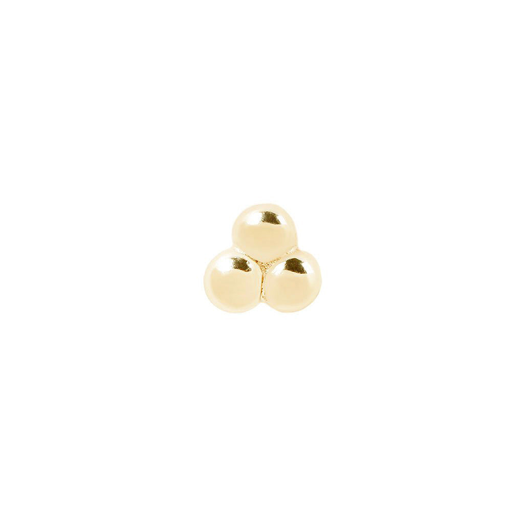 3 Bead Cluster - 14k Yellow Gold - Buddha Jewelry
