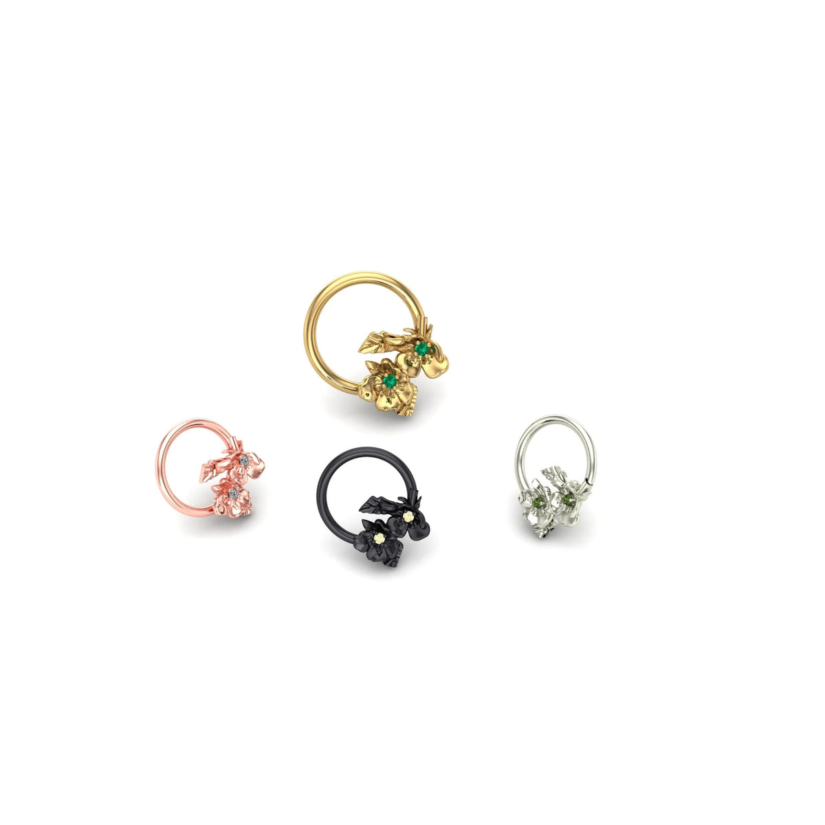 Double Flower Ring by M.US.HROOM — alternate view 2