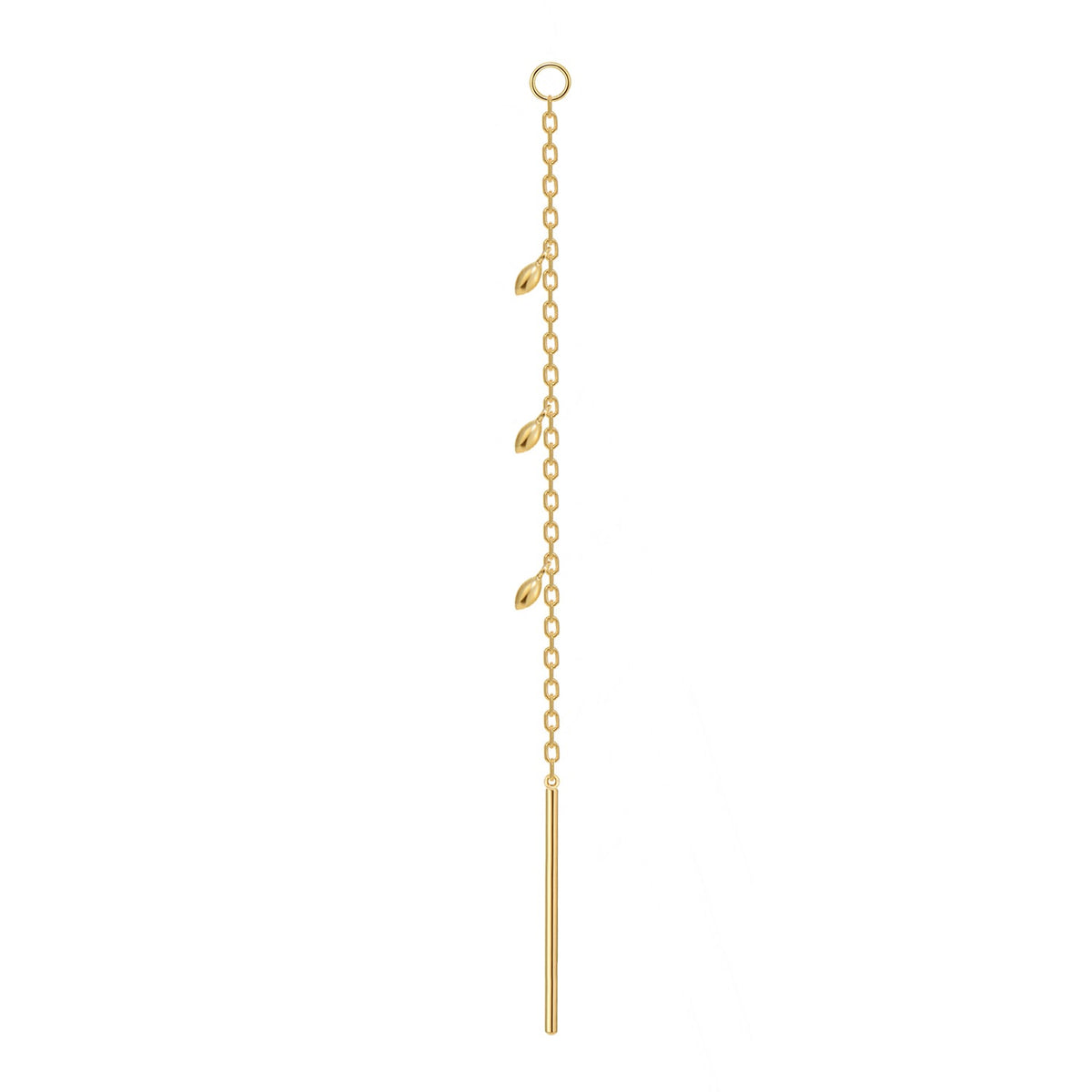 Threader - Dripping Marquise Gold Beads and Jump Ring Short
