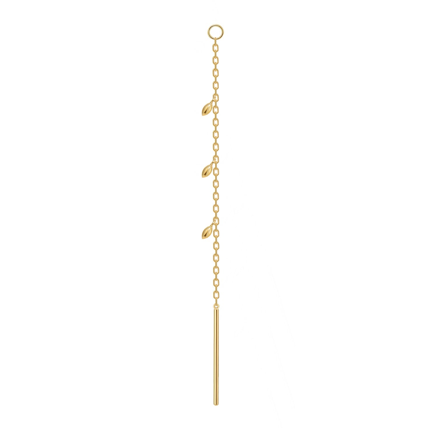 Threader - Dripping Marquise Gold Beads and Jump Ring Short