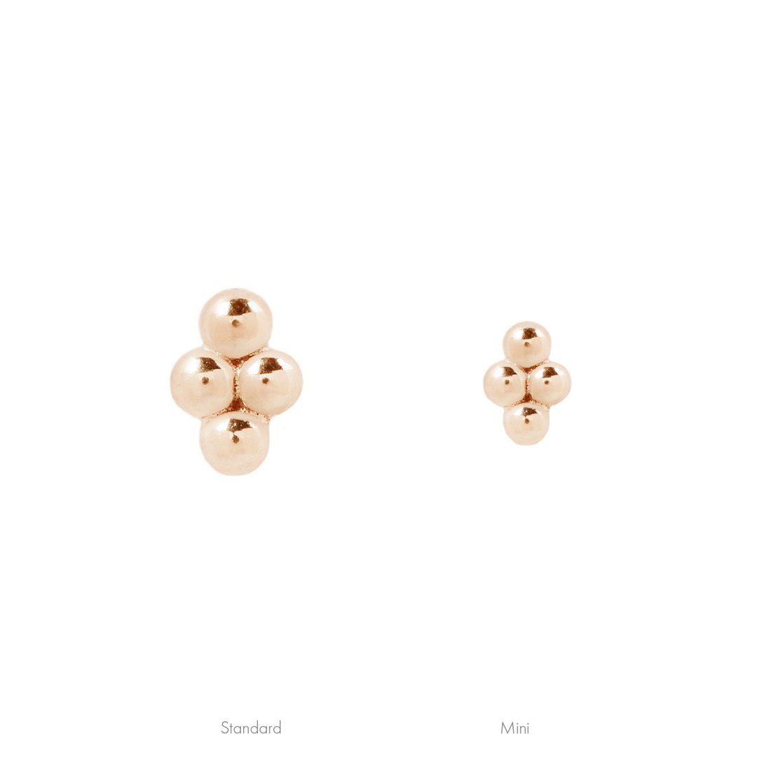 4 Bead Mini Cluster - 14k Rose Gold - Buddha Jewelry
