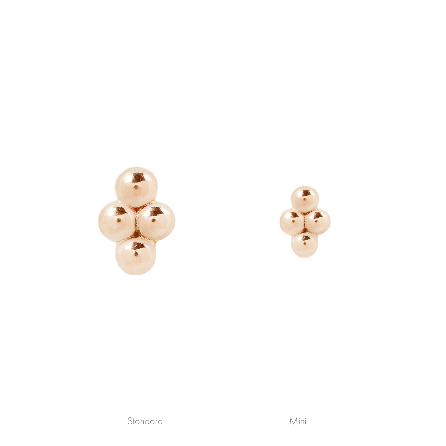 4 Bead Mini Cluster - 14k Rose Gold - Buddha Jewelry