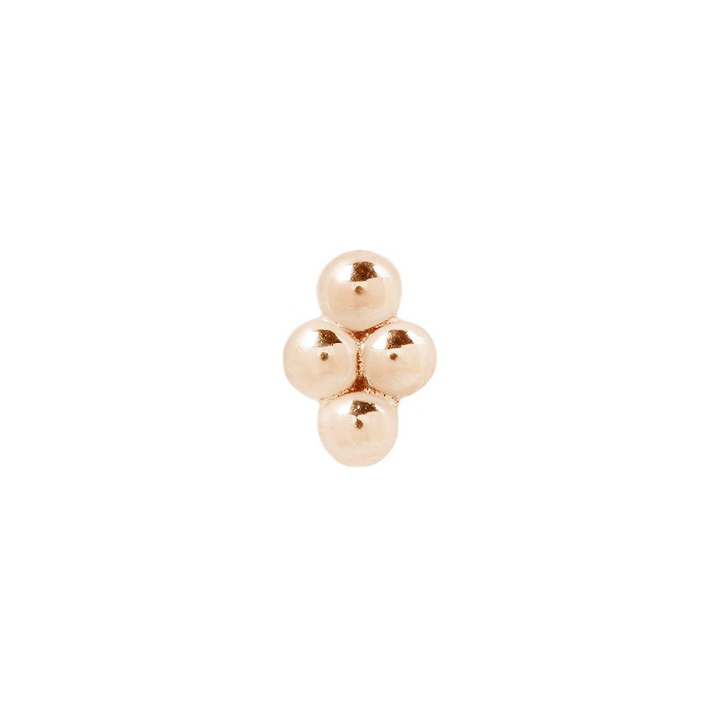 4 Bead Cluster - 14k Rose Gold - Buddha Jewelry