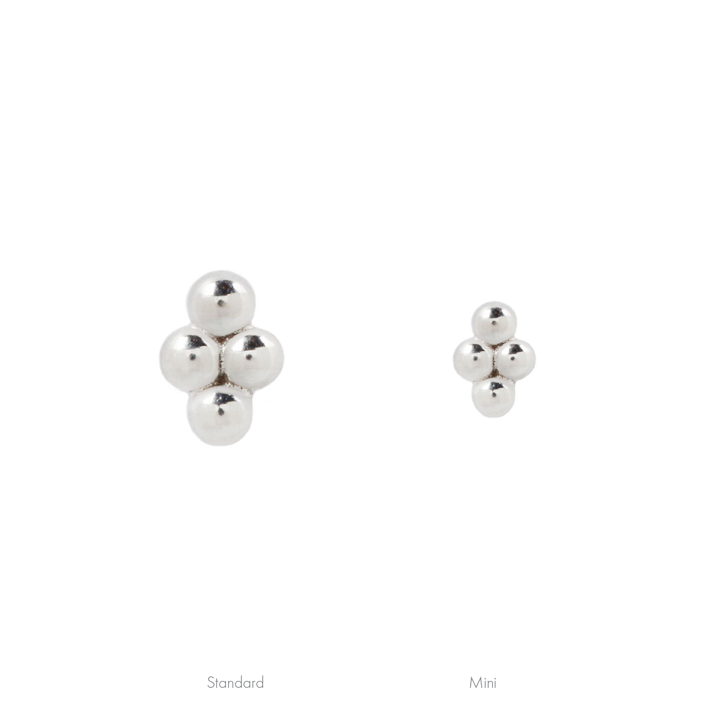 4 Bead Mini Cluster - 14k White Gold - Buddha Jewelry