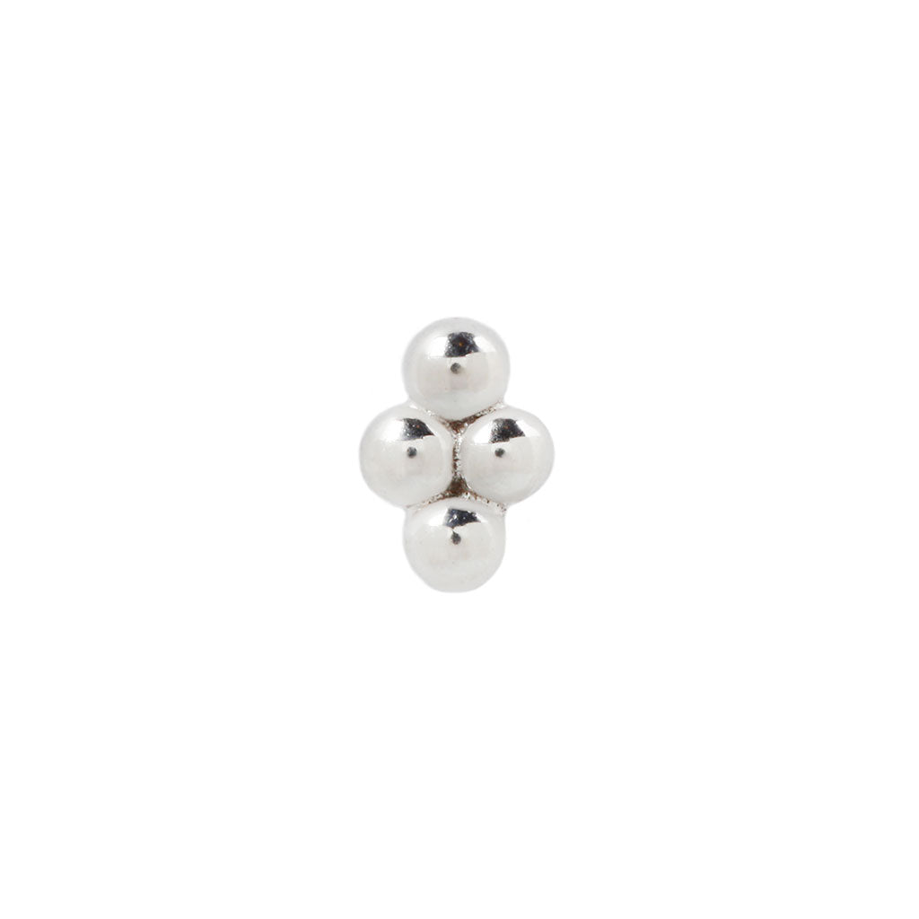 4 Bead Cluster - 14k White Gold - Buddha Jewelry