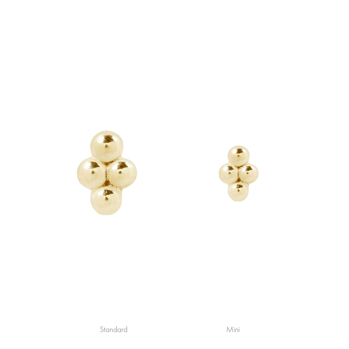 4 Bead Mini Cluster - 14k Yellow Gold - Buddha Jewelry