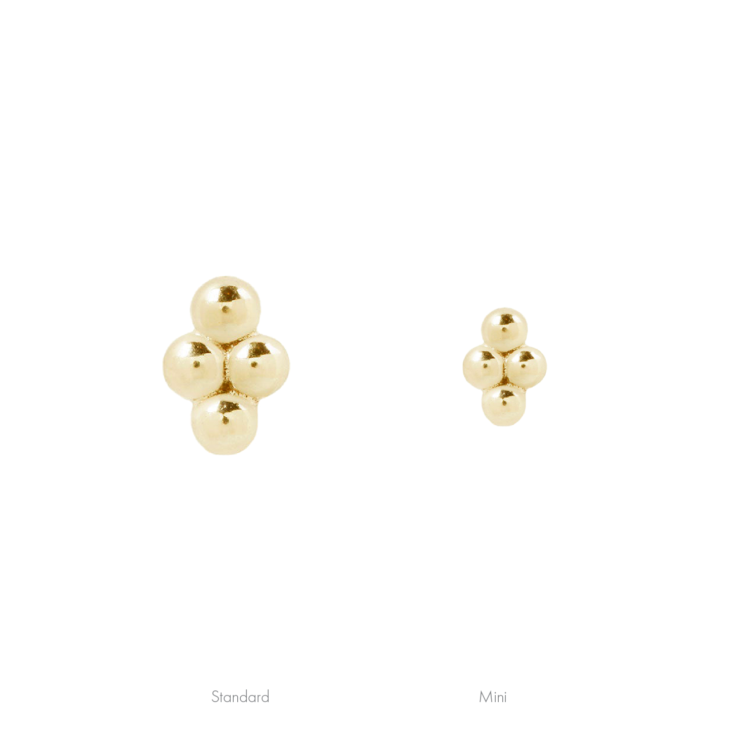 4 Bead Mini Cluster - 14k Yellow Gold - Buddha Jewelry