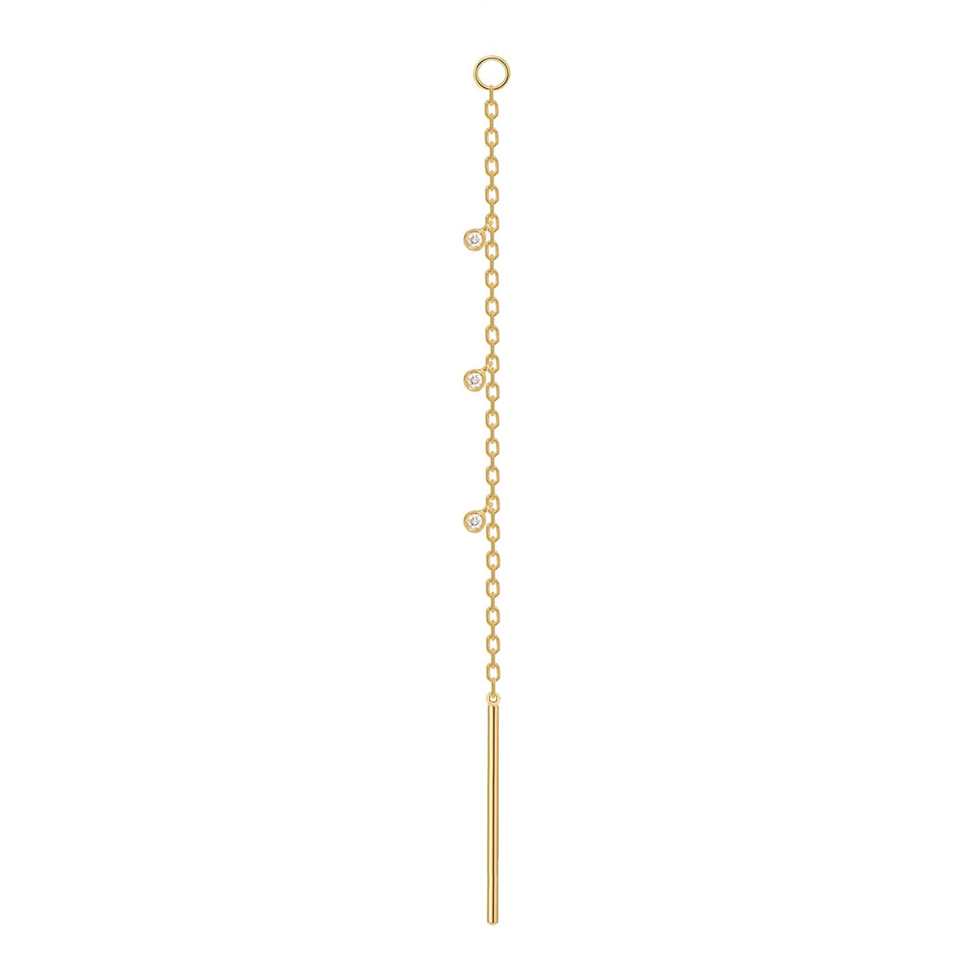Threader - Jump Ring and Dripping Bezel Diamonds Short