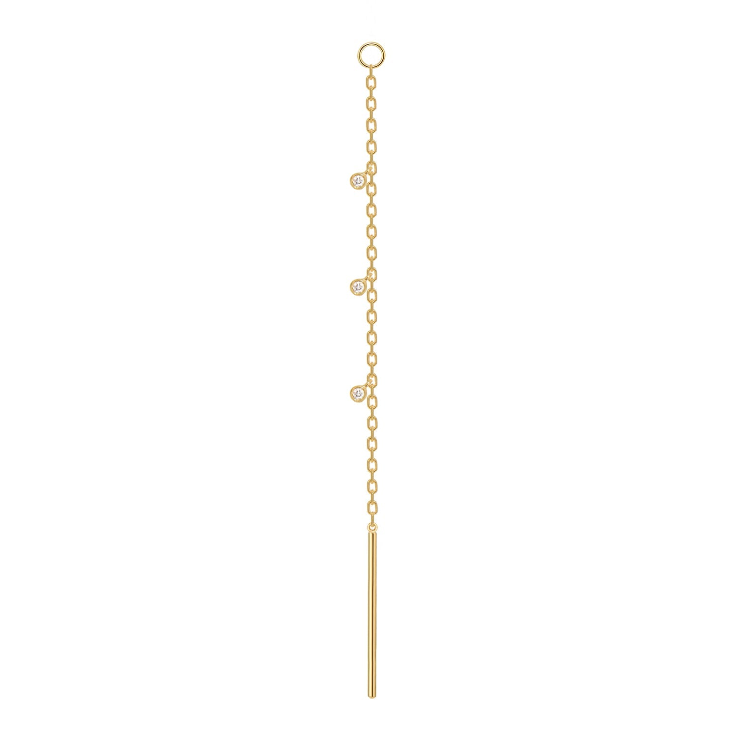 Threader - Jump Ring and Dripping Bezel Diamonds Short