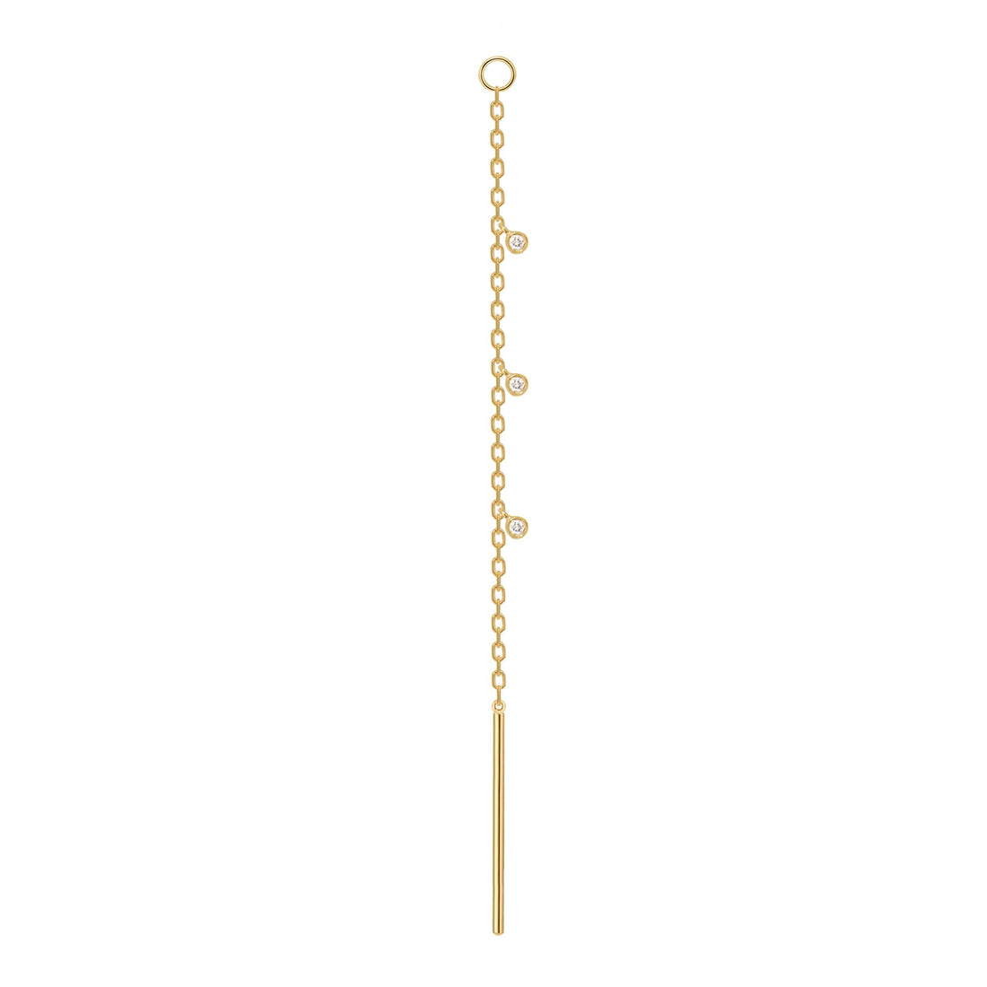Threader - Jump Ring and Dripping Bezel Diamonds Short
