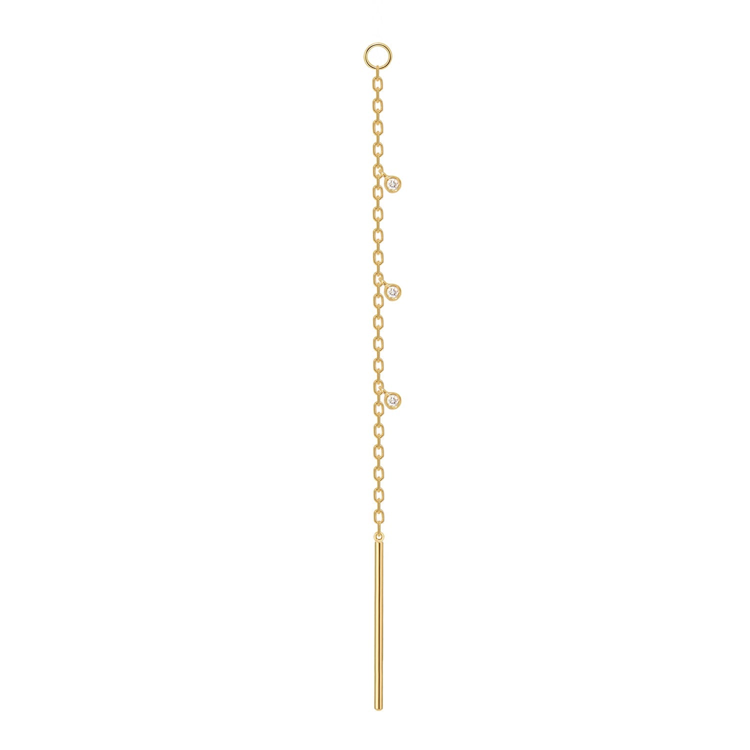 Threader - Jump Ring and Dripping Bezel Diamonds Short