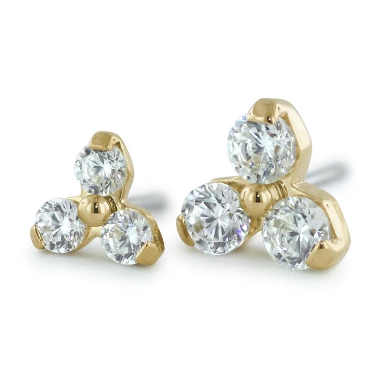 2 sizes of 18K Yellow Gold with Genuine Diamonds