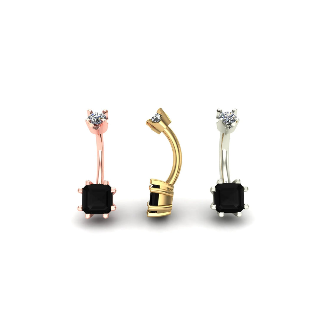 Asscher Prong Curved Barbell by M.US.HROOM — alternate view 4
