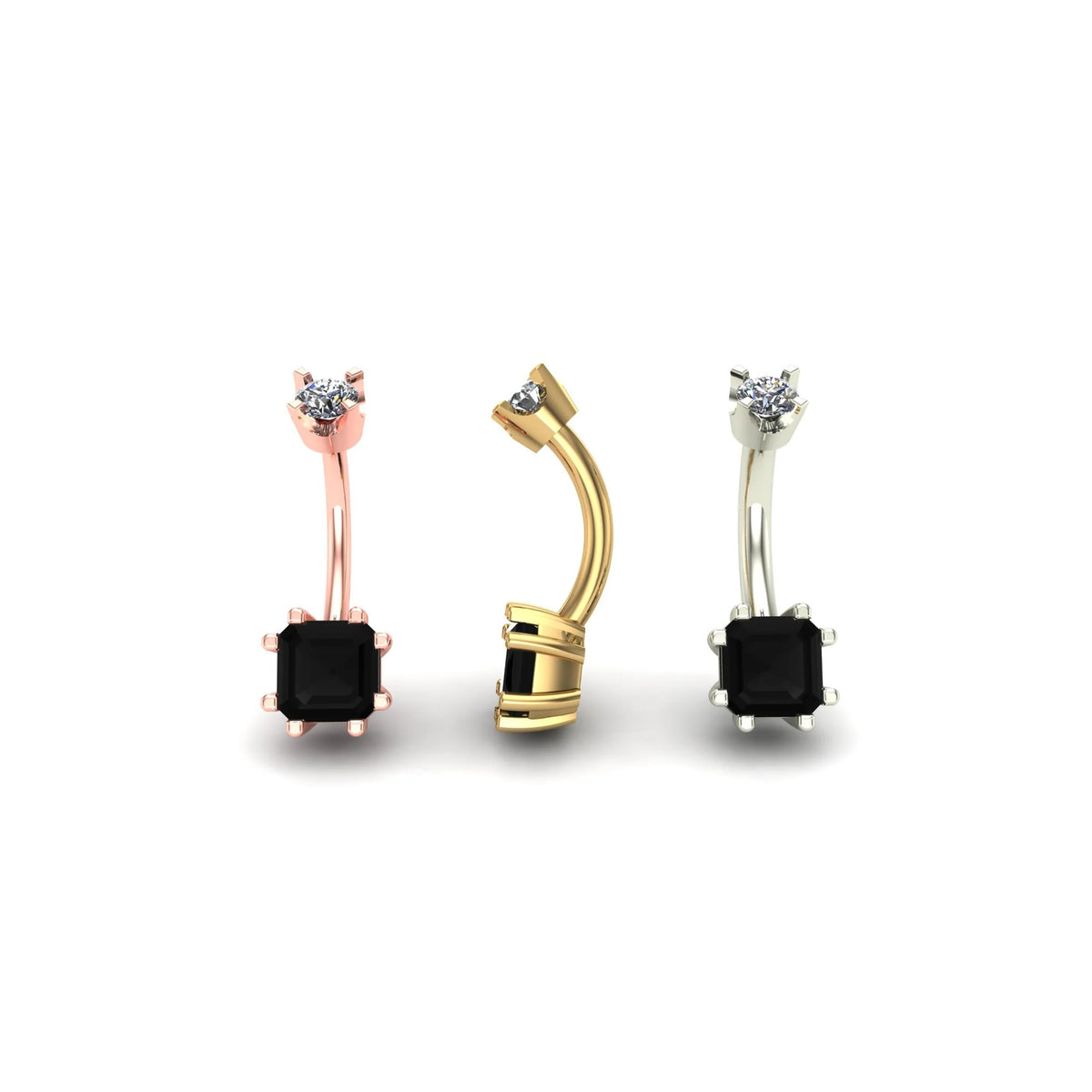 Asscher Prong Curved Barbell by M.US.HROOM — alternate view 4