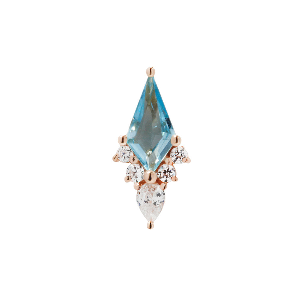 Afterglow with Swiss Blue Topaz - 14k Rose Gold - Buddha Jewelry