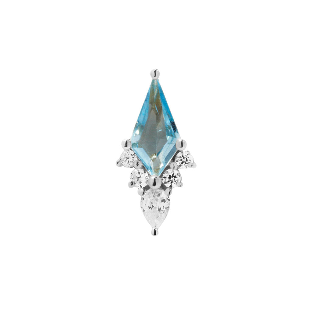 Afterglow with Swiss Blue Topaz - 14k White Gold - Buddha Jewelry