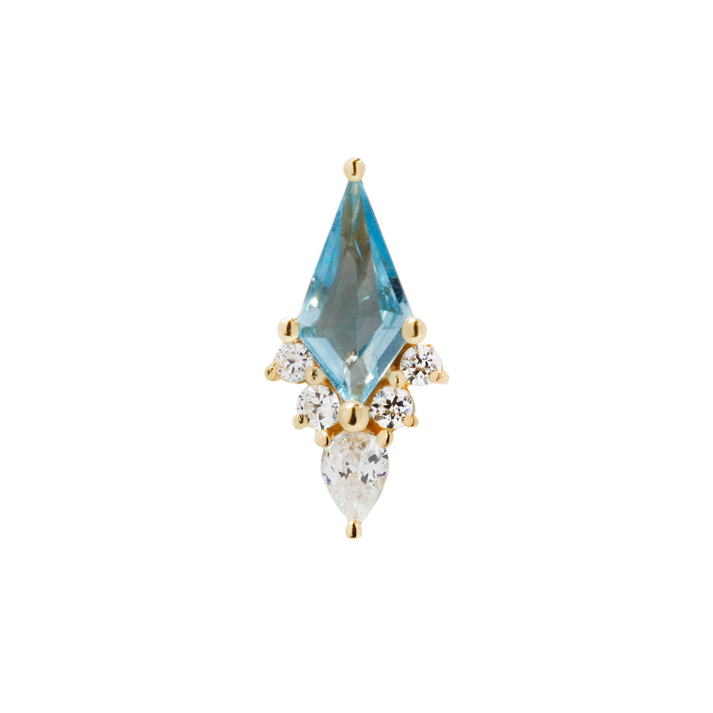 Afterglow with Swiss Blue Topaz - 14k Yellow Gold - Buddha Jewelry